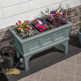 Green Rectangular Raised Garden Bed Planter Box with 3 Removeable Trays - FREE SHIPPING