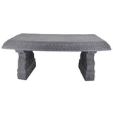 Outdoor Fiber-Clay Garden Bench in Grey Stone Finish - FREE SHIPPING