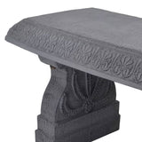 Outdoor Fiber-Clay Garden Bench in Grey Stone Finish - FREE SHIPPING