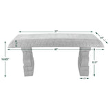 Outdoor Fiber-Clay Garden Bench in Grey Stone Finish - FREE SHIPPING