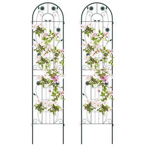 2 Pack - 7-ft Galvanized Steel Outdoor Garden Trellis in Green Metal Finish - FREE SHIPPING