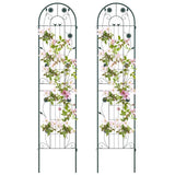 2 Pack - 7-ft Galvanized Steel Outdoor Garden Trellis in Green Metal Finish - FREE SHIPPING