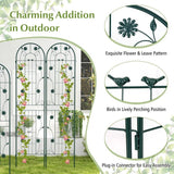 2 Pack - 7-ft Galvanized Steel Outdoor Garden Trellis in Green Metal Finish - FREE SHIPPING
