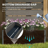 Outdoor Garden Raised Bed Planter with Slatted Fence Trellis in Grey Wood Finish - FREE SHIPPING
