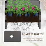 2 Tier Self Draining Grey Wood Raised Garden Bed Planter Box with Trellis - FREE SHIPPING