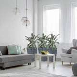 Set of 3 - Grey Faux Rattan Plastic Tall Large Flower Pots - FREE SHIPPING