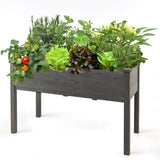 Wooden Raised Vegetable Garden Bed Elevated Grow Vegetable Planter-Gray