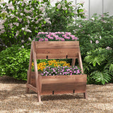 Vertical Raised Garden bed with 3 Wooden Planter Boxes-L