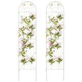 2 Pack 86.5 x 20 Inches Metal Garden Trellis for Climbing Plants-Green