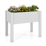 53L Raised Bed Grow Box Self-Watering Planter Box Stand with Water Level Monitor-Coffee
