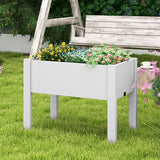 53L Raised Bed Grow Box Self-Watering Planter Box Stand with Water Level Monitor-Coffee