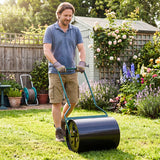 Lawn Roller 16 Gallon Water/Sand Filled Garden Drum Roller with Leak-proof Inlet