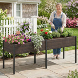 Raised Garden Bed with Legs and Removable Liner for Vegetables Herbs Patio-Brown