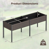 Raised Garden Bed with Legs and Removable Liner for Vegetables Herbs Patio-Brown
