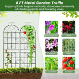 Set of 2 - 6-Ft Heavy Duty Outdoor Galvanized Metal Garden Trellis - FREE SHIPPING