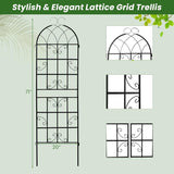 Set of 2 - 6-Ft Heavy Duty Outdoor Galvanized Metal Garden Trellis - FREE SHIPPING