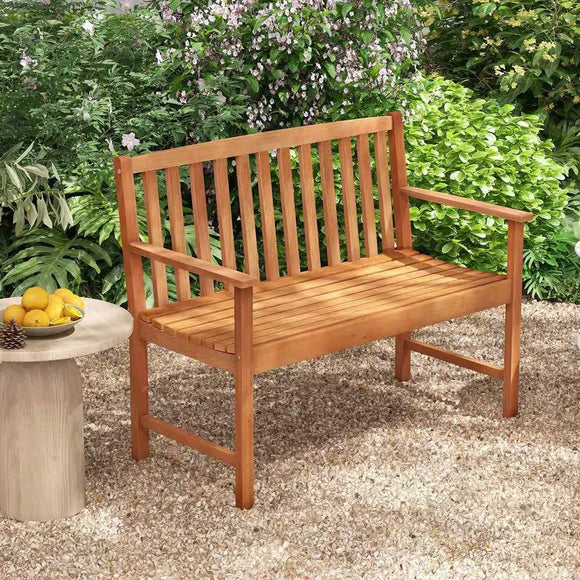 Solid Wood 4-Ft. Outdoor Patio Garden Bench - 800 lbs. Weight Capacity - FREE SHIPPING