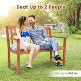 Solid Wood 4-Ft. Outdoor Patio Garden Bench - 800 lbs. Weight Capacity - FREE SHIPPING