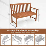 Solid Wood 4-Ft. Outdoor Patio Garden Bench - 800 lbs. Weight Capacity - FREE SHIPPING