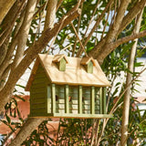 Green Wood Garden Bird House with 1 Compartment and 4 Holes - FREE SHIPPING