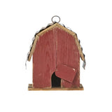 Outdoor Red Wood and Metal Barn Style Hanging Bird House - FREE SHIPPING
