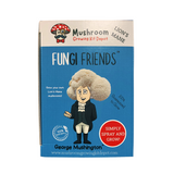 Box of Fungi Friends mushroom growing kit with character on a white background