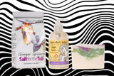 GINGER QUINCE GIFT SET: BATH SALTS, 8 oz LIQUID SOAP & SOAP SLICE