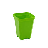 Green plastic 3.3" Heavy Duty Seed Starting Pots on a white background