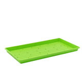 Green plastic tray on a white background