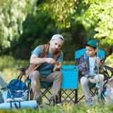 Light Blue 2-Piece Folding Canopy Chair Set with Cup Holder and Storage Pocket - FREE SHIPPING