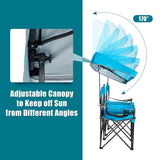 Light Blue 2-Piece Folding Canopy Chair Set with Cup Holder and Storage Pocket - FREE SHIPPING