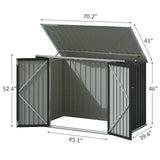 Outdoor Black Grey Galvanized Steel Garbage Trash Can Storage Shed - FREE SHIPPING