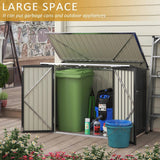 Outdoor Black Grey Galvanized Steel Garbage Trash Can Storage Shed - FREE SHIPPING