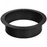 Black metal fire pit ring on a white background