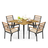 5 Pieces Patio Dining Set with Cushions and 1.9 inches Umbrella Hole