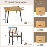 5 Pieces Patio Dining Set with Cushions and 1.9 inches Umbrella Hole