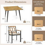 Outdoor Dining Table and Chairs with Cushions and 1.9 inches Umbrella Hole