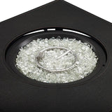 Henley 40" Round Aluminum Basketweave Convertible Gas Fire Pit Table