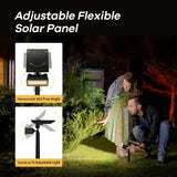 2 Pack SmartYard Upgraded Solar Spotlight with 360° Independently Adjustable , 600 Lumen Outdoor, Waterproof