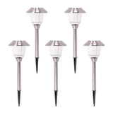SmartYard Solar Pathway Lights Stainless-Steel and Glass (8 pack)