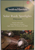 Smith & Hawken Solar Rock Spotlights packaging with product image on a green background