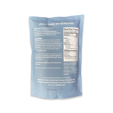 Blue cookie mix package with text and nutrition facts on a white background