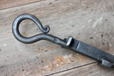 Mini Log Grabber & Fire Poker Set with curved handle on a wooden surface