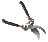 Gardening pruner with black handles on a white background