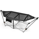 Grey Portable Camping Foldable Hammock with Stand and Carry Case - FREE SHIPPING