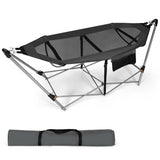 Grey Portable Camping Foldable Hammock with Stand and Carry Case - FREE SHIPPING