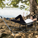 Grey Portable Camping Foldable Hammock with Stand and Carry Case - FREE SHIPPING