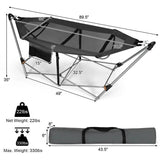 Grey Portable Camping Foldable Hammock with Stand and Carry Case - FREE SHIPPING