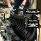 Step-by-step guide on setting up a vertical garden with text instructions. Varden™ Kitchen Garden