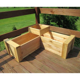 Heavy Duty Rot-Resistant Cedar 2 Level L-Shaped Planter Made in USA - FREE SHIPPING